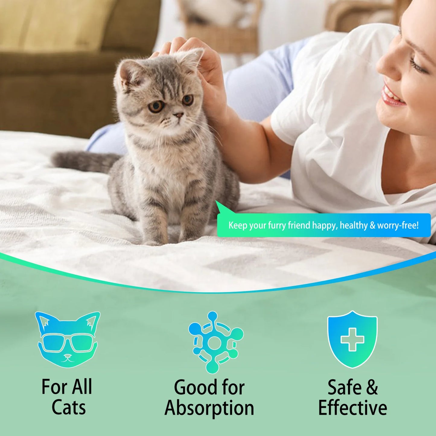 Natural tapeworm, roundworm, roundworm, nematode prevention for cats