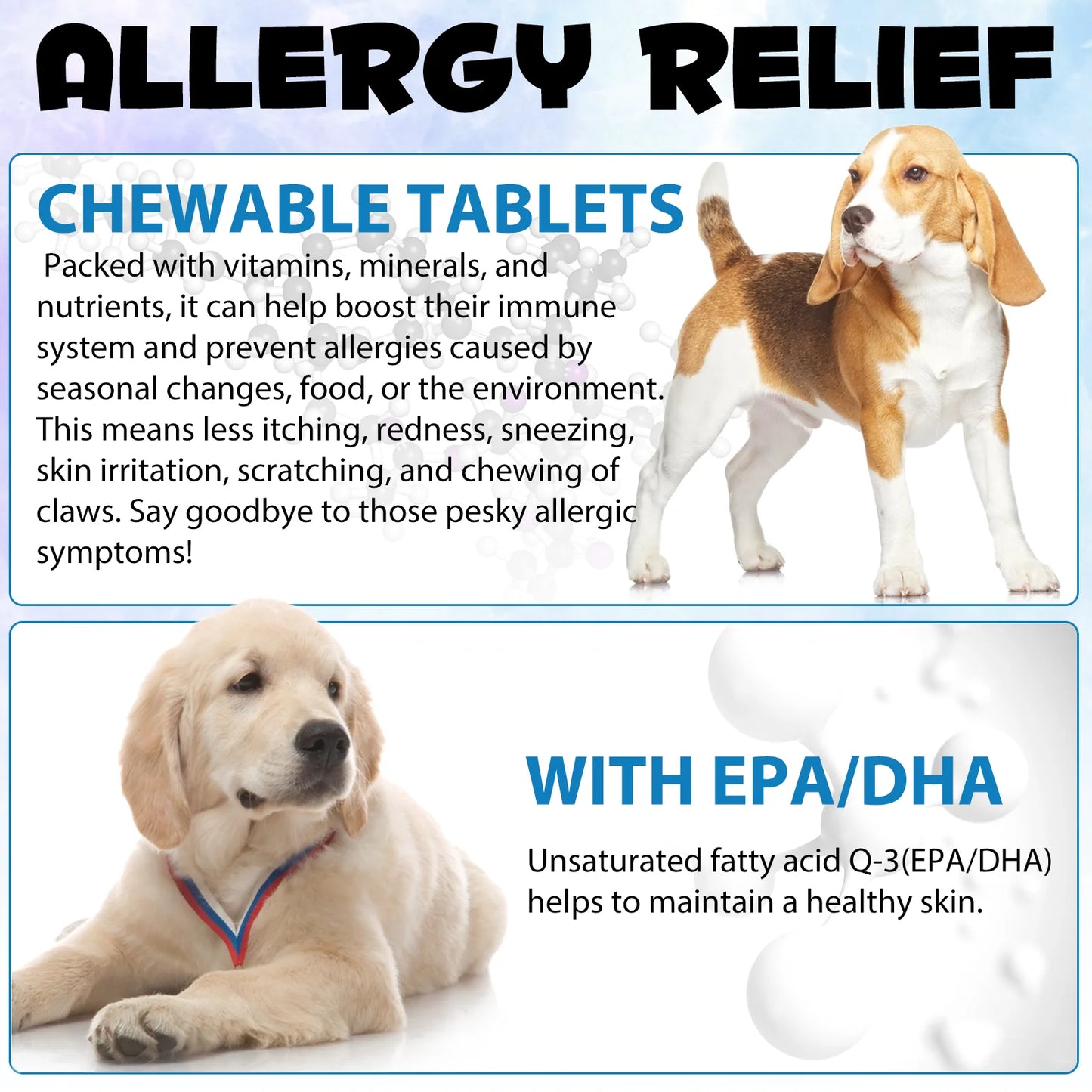 Dog remedy for allergies – Chewable tablets against itchy skin and fur