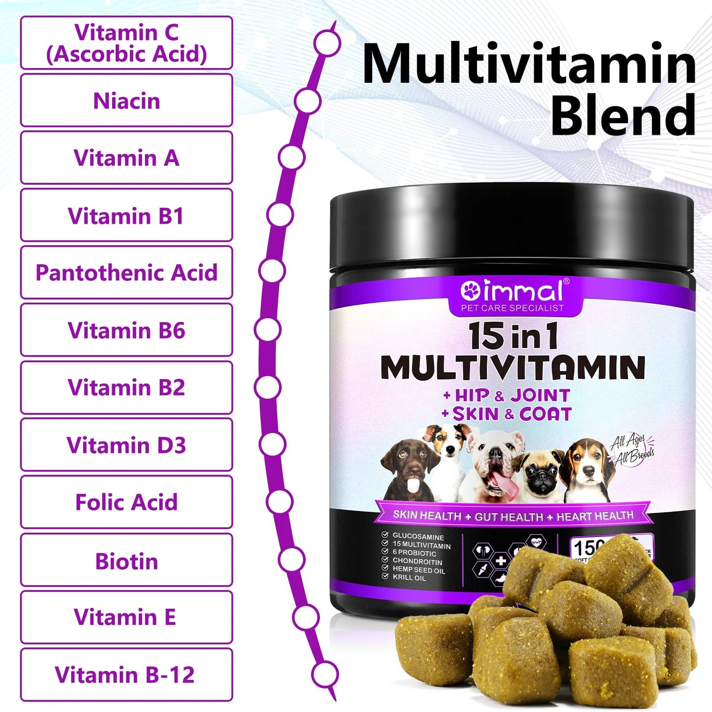 Multivitamin supplements 15 in 1 for dogs