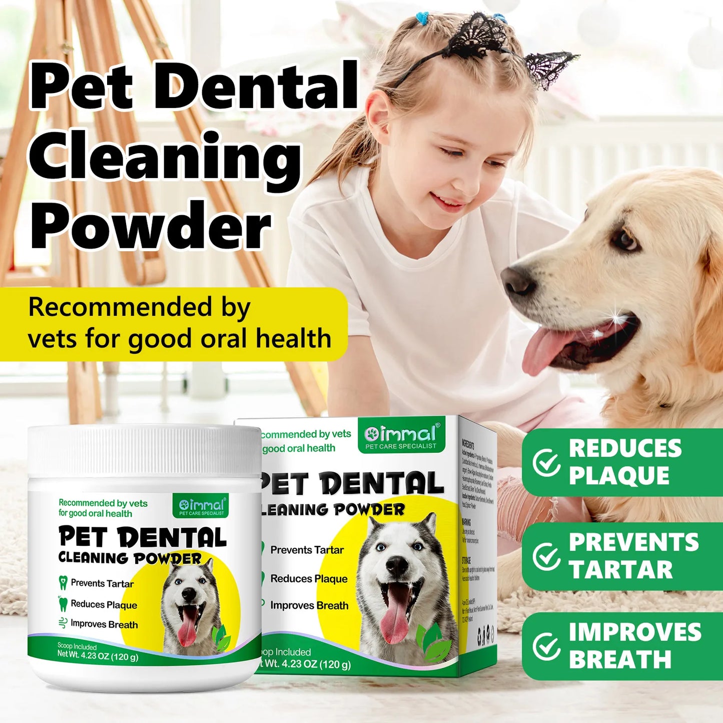 Powder for dog teeth care