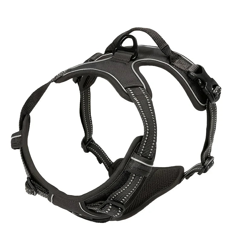 Adjustable harness for dogs with a night reflector